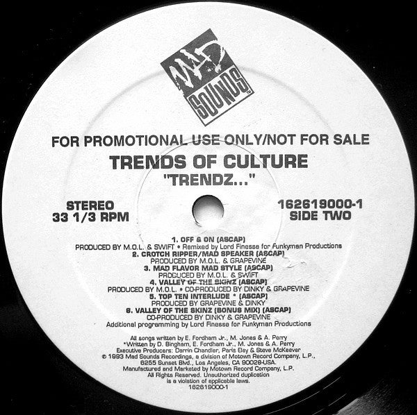 Trends Of Culture : Trendz... (LP,Album,Promo)