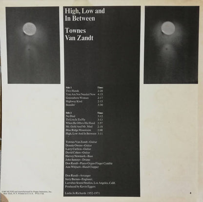 Townes Van Zandt : High, Low And In Between (LP,Album,Stereo)