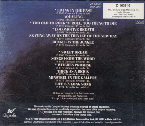 Jethro Tull : Original Masters (Compilation,Club Edition,Reissue)