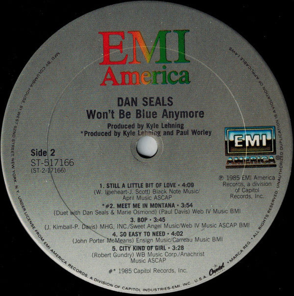 Dan Seals : Won't Be Blue Anymore (LP,Album,Club Edition)