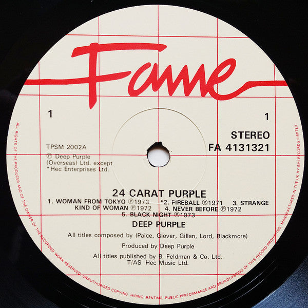 Deep Purple : 24 Carat Purple (LP,Compilation,Reissue)