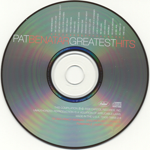 Pat Benatar : Greatest Hits (Compilation)