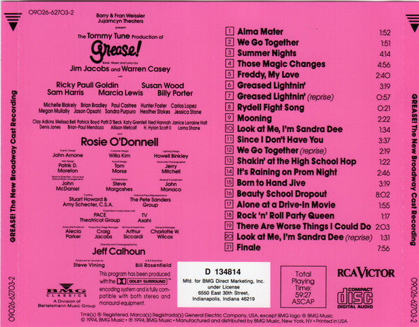 "Grease!" New Broadway Cast : Grease! (The New Broadway Cast Recording) (Album,Club Edition)