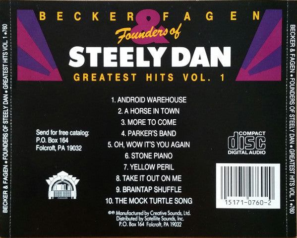 Walter Becker & Donald Fagen : Founders Of Steely Dan - Greatest Hits Vol. 1 (Compilation,Remastered)