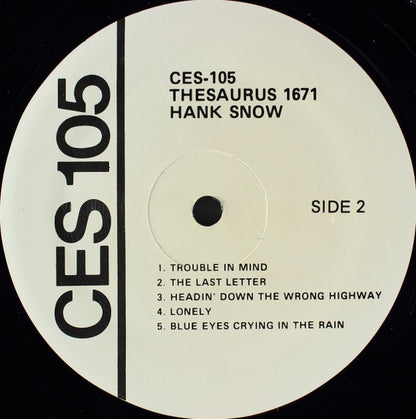 Hank Snow : Thesaurus 1630 / Thesaurus 1671 (LP,Compilation)