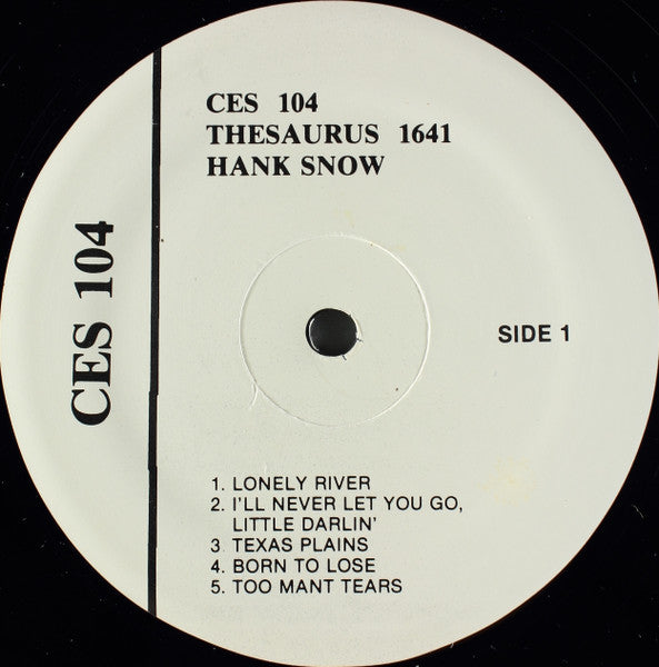 Hank Snow : Thesaurus 1641 / Thesaurus 1657 (LP,Compilation)