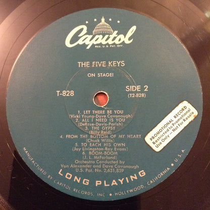 Five Keys, The : On Stage! (LP,Promo,Mono)
