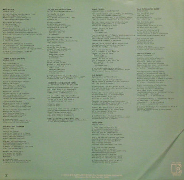 Carly Simon : Anticipation (LP,Album,Repress,Stereo)