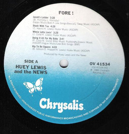 Huey Lewis & The News : Fore! (LP,Album,Stereo)