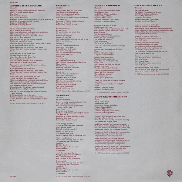 America (2) : History/America's Greatest Hits (LP,Compilation)