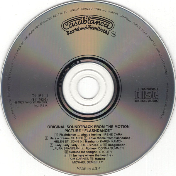 Various : Flashdance (Original Soundtrack From The Motion Picture) (Album,Club Edition,Reissue)