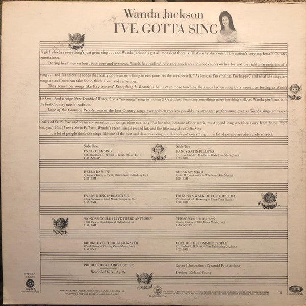 Wanda Jackson : I've Gotta Sing (LP,Club Edition)