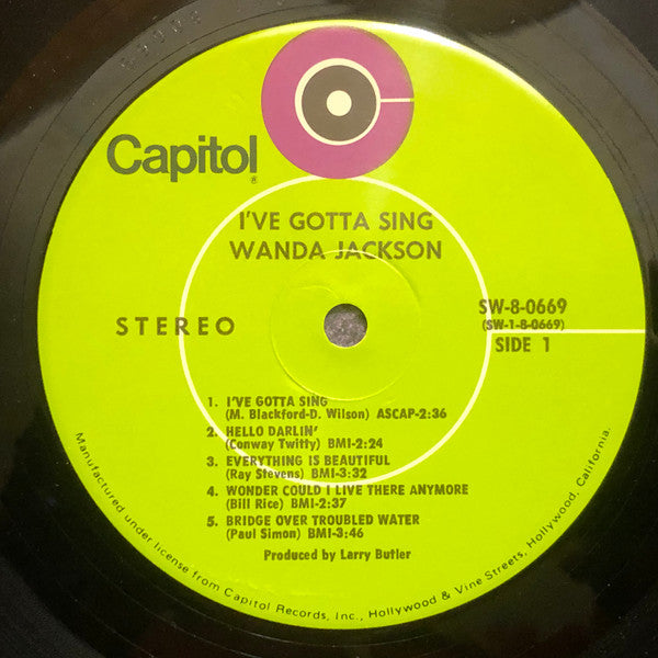 Wanda Jackson : I've Gotta Sing (LP,Club Edition)