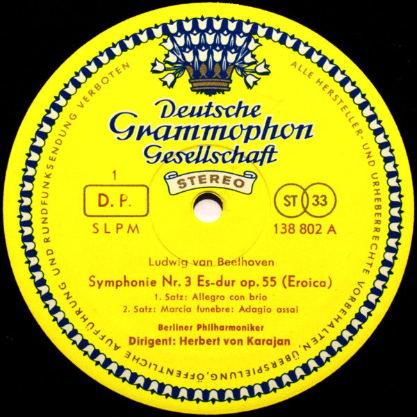 Ludwig van Beethoven, Berliner Philharmoniker ∙ Herbert von Karajan : »Eroica« (LP,Stereo,Repress)