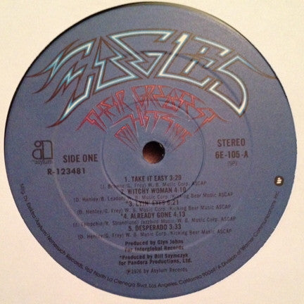 Eagles : Their Greatest Hits 1971-1975 (LP,Album,Compilation,Club Edition,Reissue,Repress)