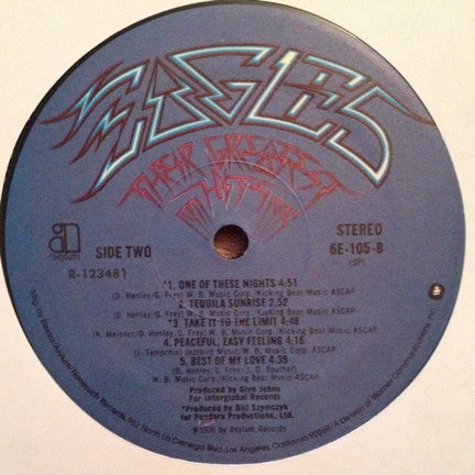 Eagles : Their Greatest Hits 1971-1975 (LP,Album,Compilation,Club Edition,Reissue,Repress)