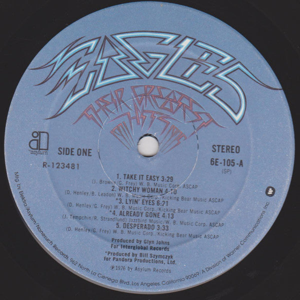Eagles : Their Greatest Hits 1971-1975 (LP,Album,Compilation,Club Edition,Reissue,Repress)