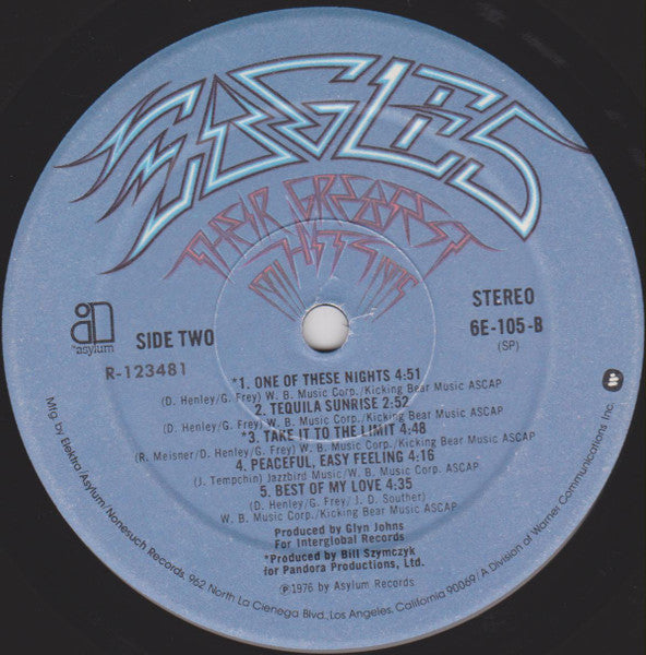 Eagles : Their Greatest Hits 1971-1975 (LP,Album,Compilation,Club Edition,Reissue,Repress)