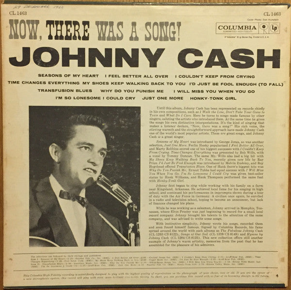 Johnny Cash : Now, There Was A Song! (LP,Album,Mono)