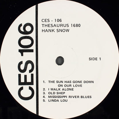 Hank Snow : Thesaurus 1680 (LP,Compilation)