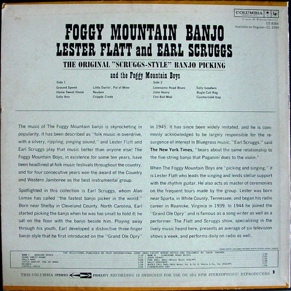 Flatt & Scruggs And Foggy Mountain Boys, The : Foggy Mountain Banjo (LP,Album,Stereo)