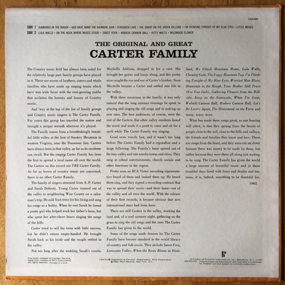 Carter Family, The : The Original And Great Carter Family (LP,Compilation,Reissue,Mono)