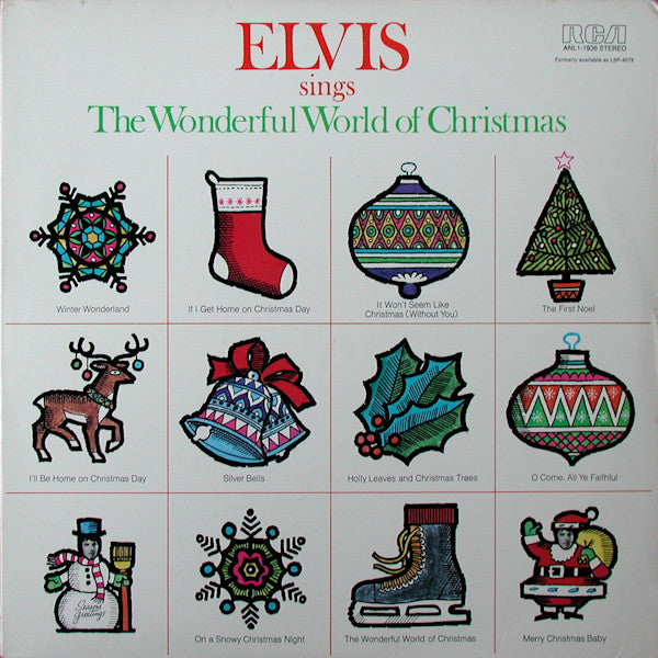 Elvis Presley : Elvis Sings The Wonderful World Of Christmas (LP,Album,Reissue)