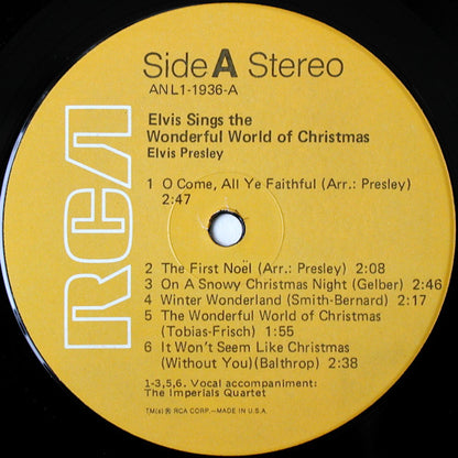 Elvis Presley : Elvis Sings The Wonderful World Of Christmas (LP,Album,Reissue)