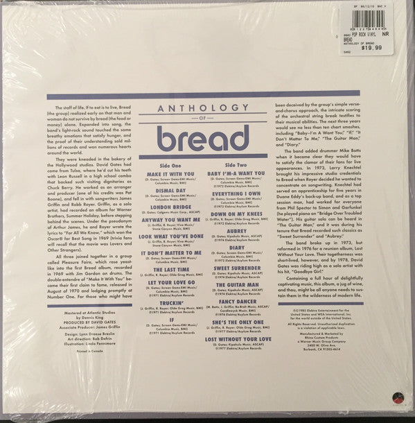 Bread : Anthology Of Bread (LP,Compilation,Limited Edition,Stereo)