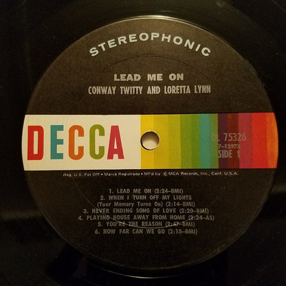 Conway Twitty & Loretta Lynn : Lead Me On (LP,Album,Stereo)
