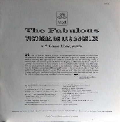 Victoria De Los Angeles, Gerald Moore : The Fabulous Victoria De Los Angeles (LP,Mono)