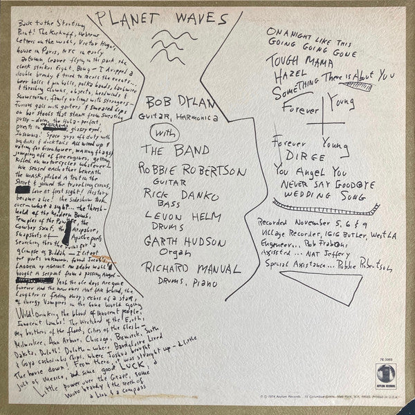 Bob Dylan : Planet Waves (LP,Album,Stereo)