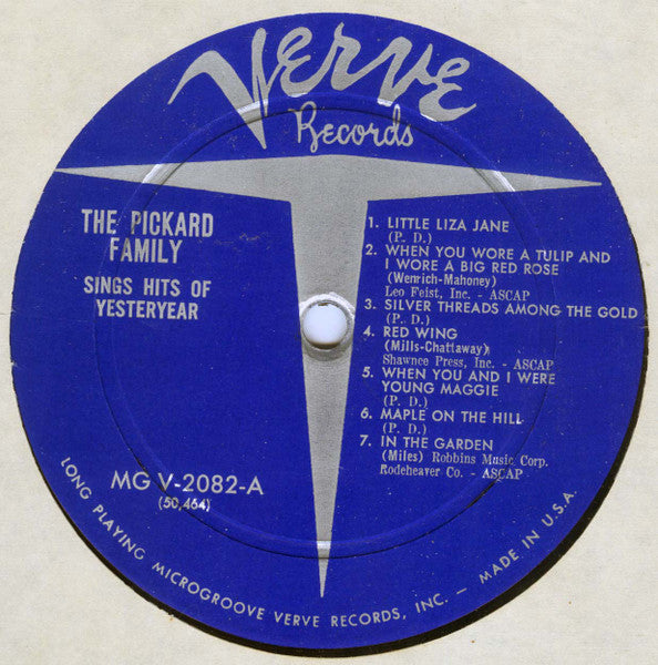 Pickard Family, The : The Pickard Family Sings Hits Of Yesterday (LP,Album)
