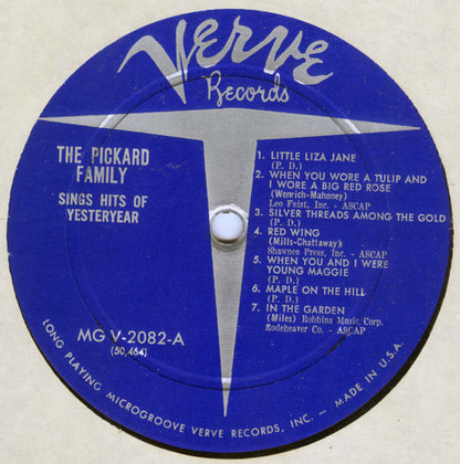 Pickard Family, The : The Pickard Family Sings Hits Of Yesterday (LP,Album)