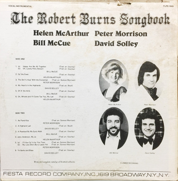 Robert Burns (4), Helen McArthur, Peter Morrison (2), Bill McCue, David Solley : The Robert Burns Songbook (LP)