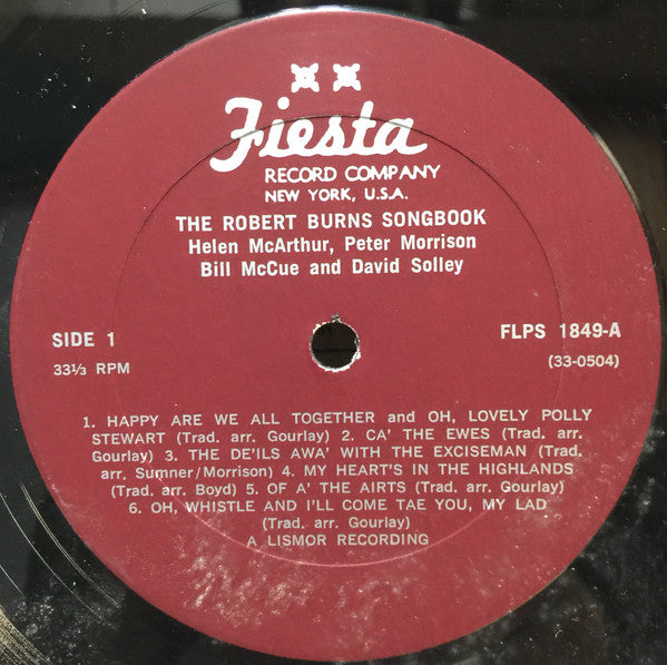 Robert Burns (4), Helen McArthur, Peter Morrison (2), Bill McCue, David Solley : The Robert Burns Songbook (LP)