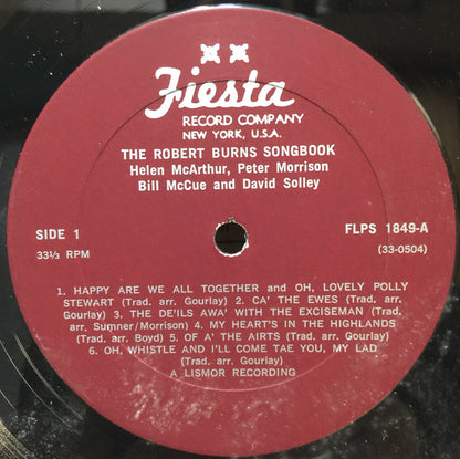 Robert Burns (4), Helen McArthur, Peter Morrison (2), Bill McCue, David Solley : The Robert Burns Songbook (LP)