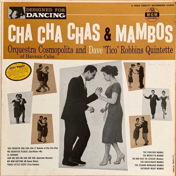 Orquesta Cosmopolita And Dave "Tico" Robbins Quintette : Cha Cha Chas & Mambos - Designed For Dancing (LP,Album,Mono)