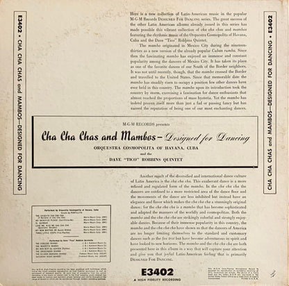 Orquesta Cosmopolita And Dave "Tico" Robbins Quintette : Cha Cha Chas & Mambos - Designed For Dancing (LP,Album,Mono)