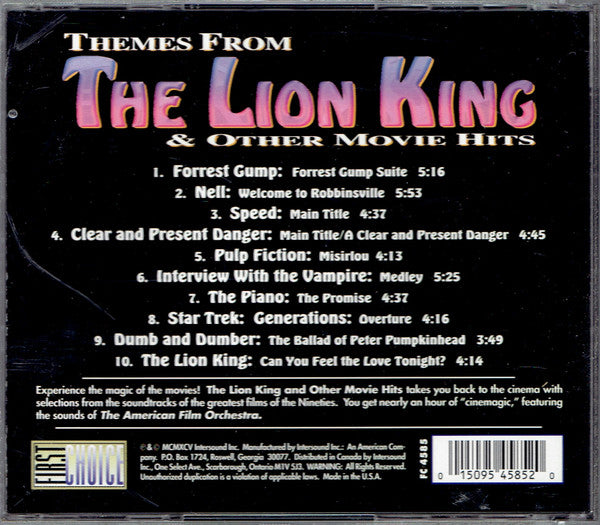 American Film Orchestra, The : Themes From The Lion King & Other Movie Hits (Compilation)
