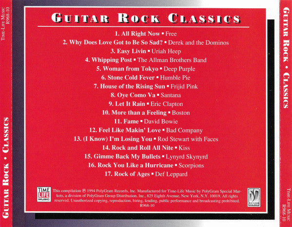 Various : Guitar Rock - Classics (Compilation)