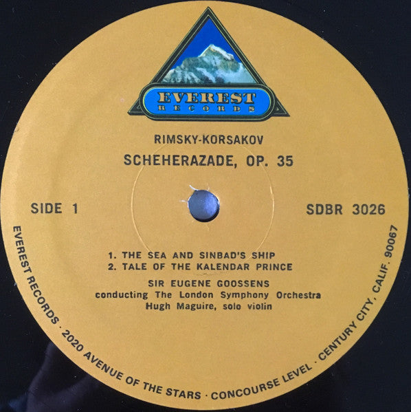 Nikolai Rimsky-Korsakov, Sir Eugene Goossens, London Symphony Orchestra : Scheherazade (Symphonic Suite After "The Thousand Nights And A Night," Op. 36) (LP,Album,Reissue,Stereo)