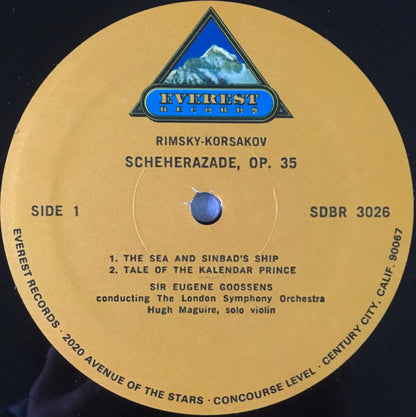 Nikolai Rimsky-Korsakov, Sir Eugene Goossens, London Symphony Orchestra : Scheherazade (Symphonic Suite After "The Thousand Nights And A Night," Op. 36) (LP,Album,Reissue,Stereo)