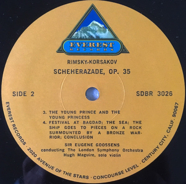 Nikolai Rimsky-Korsakov, Sir Eugene Goossens, London Symphony Orchestra : Scheherazade (Symphonic Suite After "The Thousand Nights And A Night," Op. 36) (LP,Album,Reissue,Stereo)