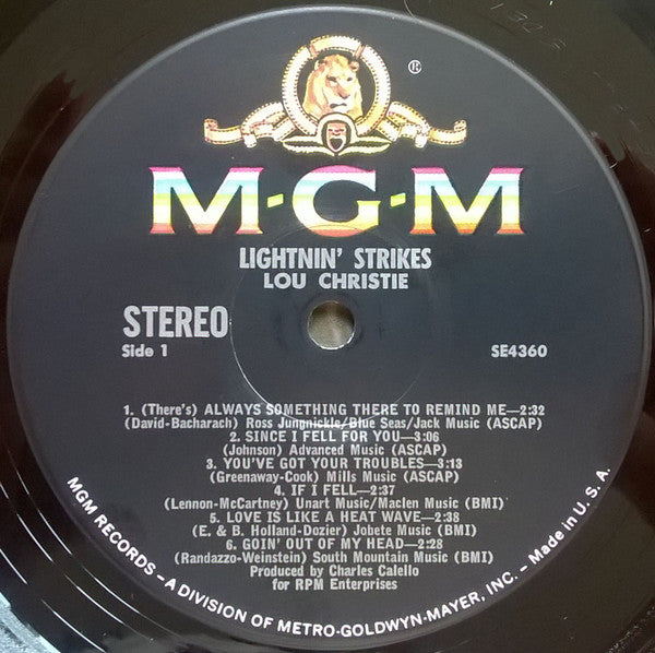 Lou Christie : Lightnin' Strikes (LP,Album,Stereo)