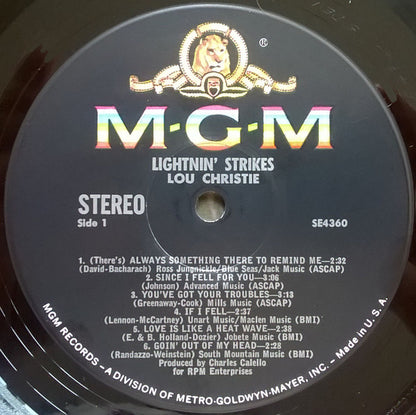 Lou Christie : Lightnin' Strikes (LP,Album,Stereo)