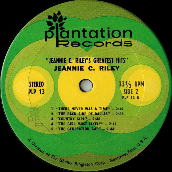 Jeannie C. Riley : Jeannie C. Riley's Greatest Hits (LP,Compilation)