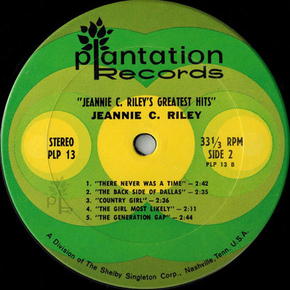 Jeannie C. Riley : Jeannie C. Riley's Greatest Hits (LP,Compilation)