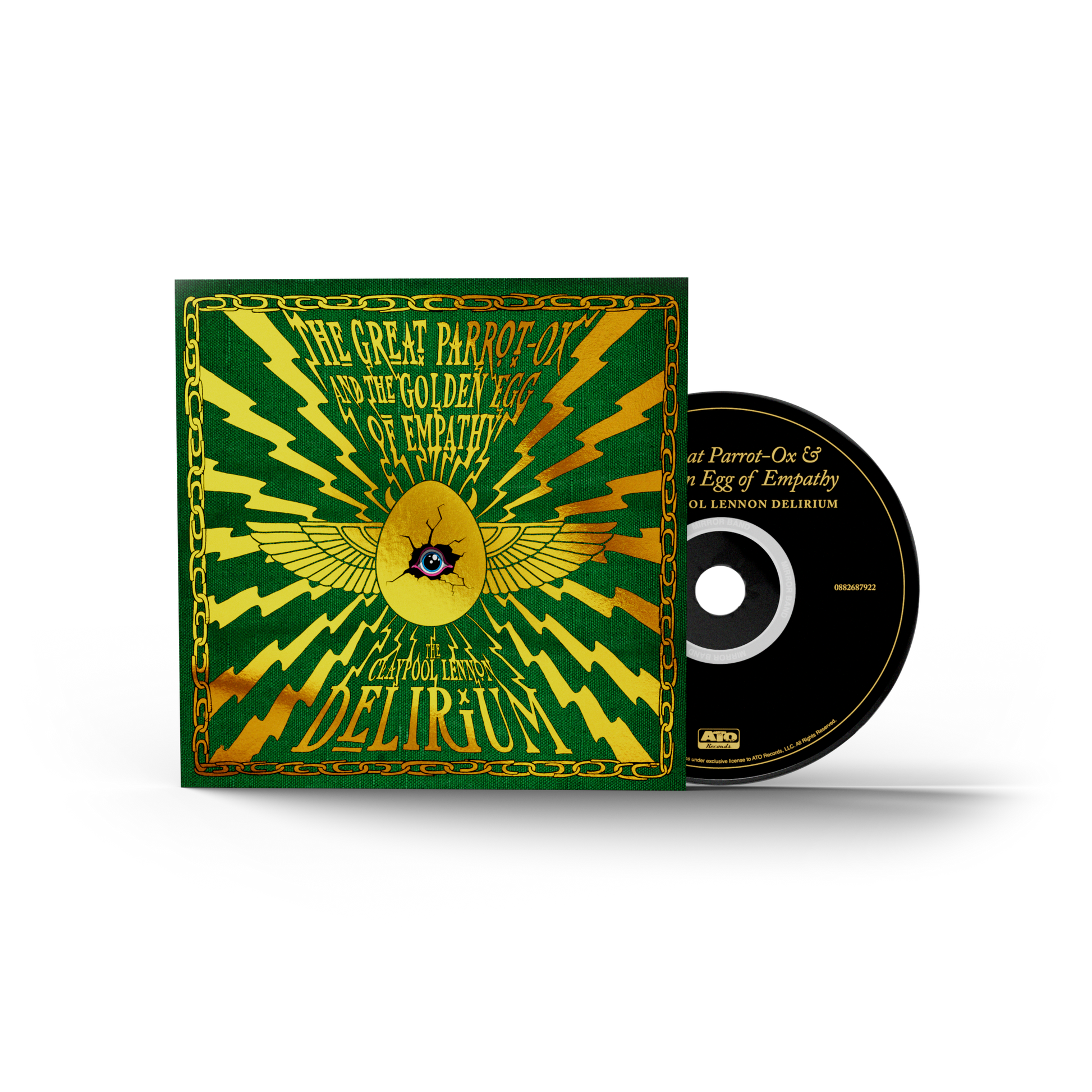 The Claypool-Lennon Delirium - The Great Parrot-Ox and The Golden Egg of Empathy (CD, oversized 7” x 7", 24 page comic book) UPC: 880882687922