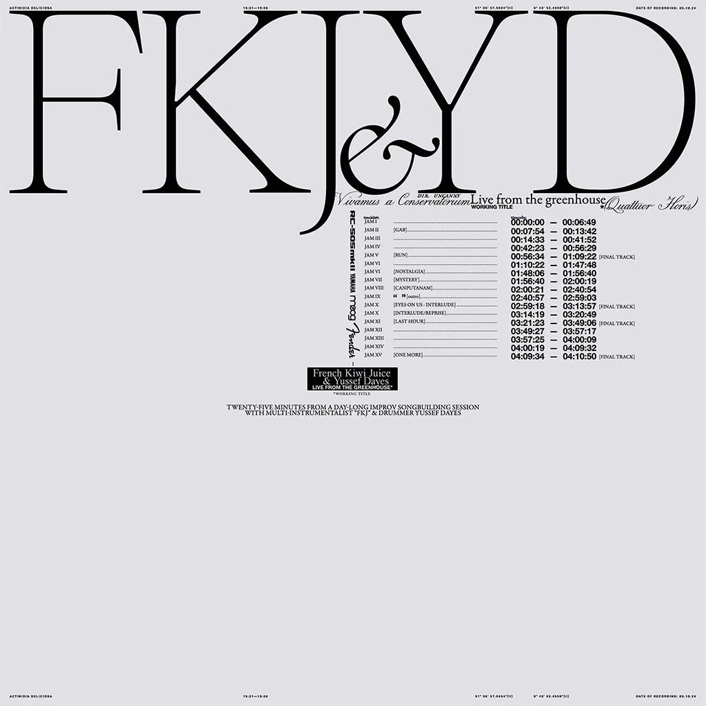 FKJ (French Kiwi Juice) &amp; Yussef Dayes – Live From The Greenhouse (LP Vinyl) UPC: 3760420428057